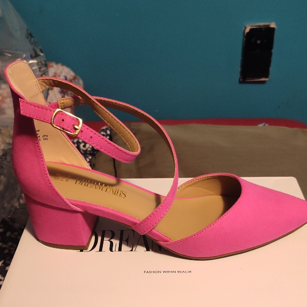 Dream Pairs Fuchsia Ankle Strap Heels